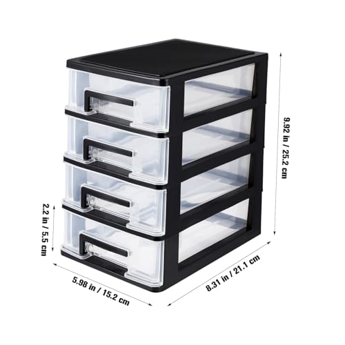 Angoily 4 Drawer Desk Organizer, Plastic Storage Box for Office and Bathroom D28845
