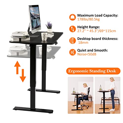 Electric Standing Desk with Charging Station, Oak W842676