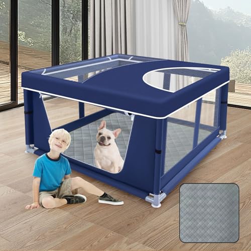 42x42x25.6 Inches Puppy Playpen with Gate for Small Dogs Indoor & Outdoor G192
