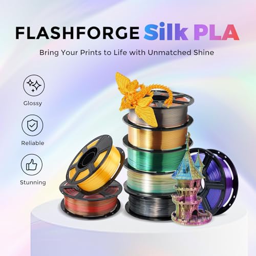 FLASHFORGE Silk PLA Filament 1.75mm, 1kg Spool V8381