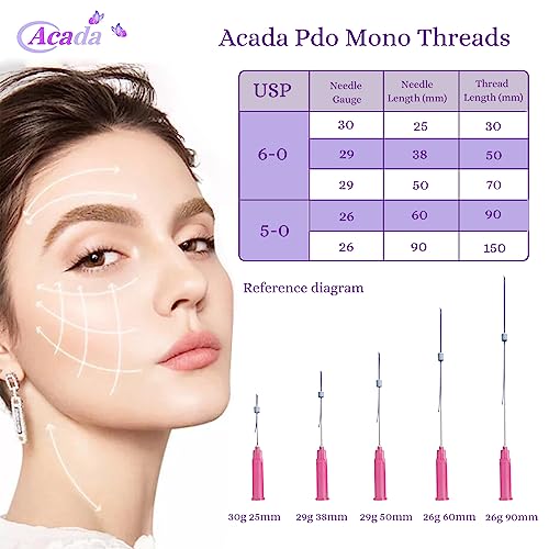 Acada Mono PDO Threads for Face Lift Smooth 29G 50mm 20Pcs Z292