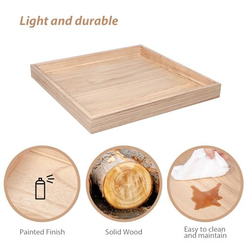 Torched Wood Ottoman Coffee Table Tray 24x24 K689