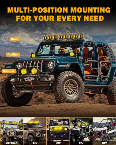 Auxbeam V-MAX Series 72W LED Pod Driving Lights with Amber DRL M188641