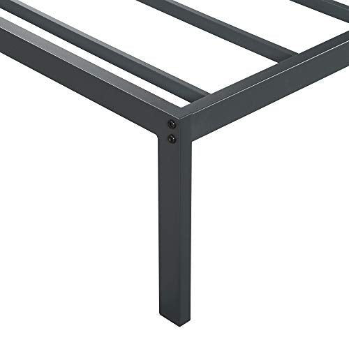 PrimaSleep 18 Inch Heavy Duty Steel Slat Bed Frame, Full, Black P73898