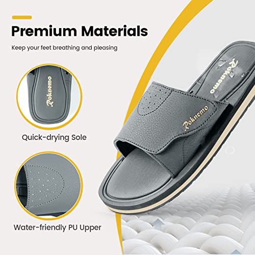 Men's Adjustable Athletic Slide Sandals with Memory Foam A521422