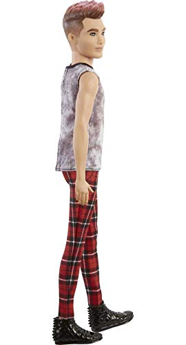 Barbie Ken Fashionistas Doll #176 with Brunette Hair, Tie-Dye Shirt & Plaid Pants Z599