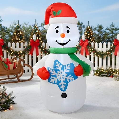 4 FT Christmas Snowman Inflatable with LED Lights Indoor Outdoor Decor E952