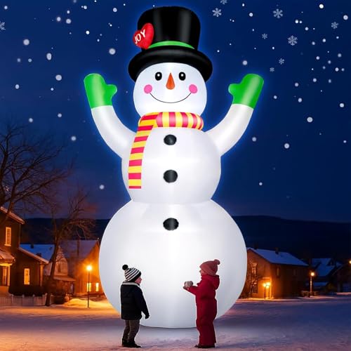 10 FT Christmas Inflatables Snowman Outdoor Yard Decorations with LED Lights C52642