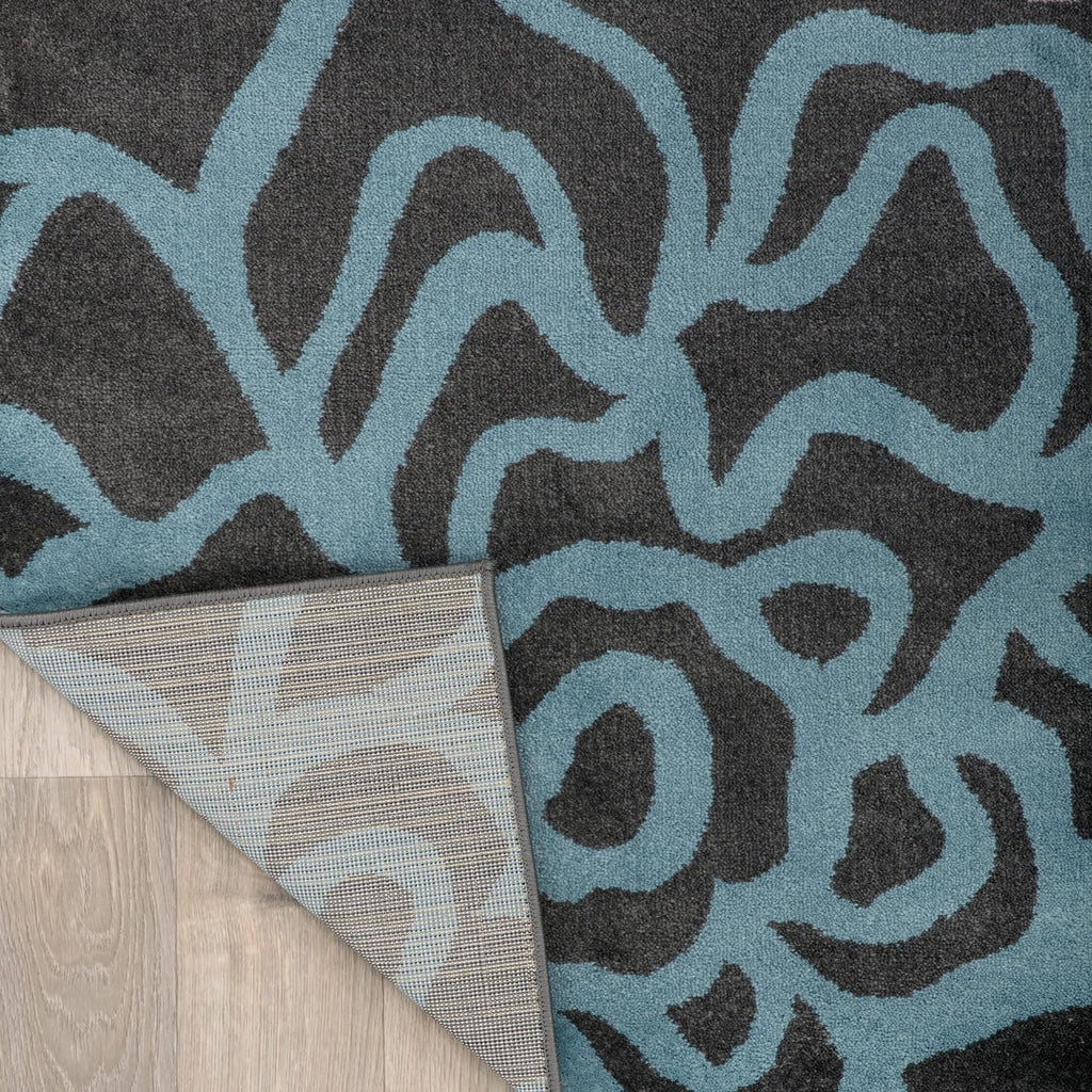 Rugshop Modern Floral Abstract Area Rug 5'3" x 7'3" Gray V95582