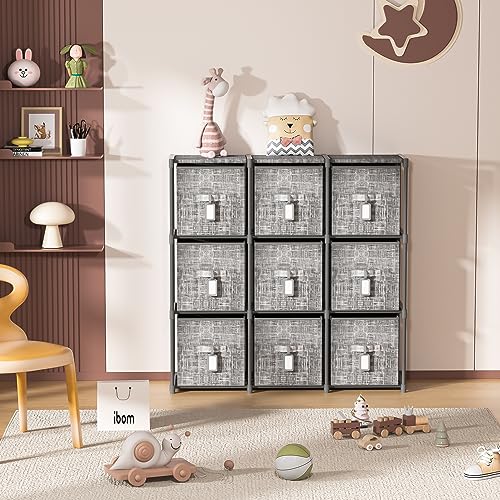 Cube Storage Organizer with 6 Printed Bins and Labels Y73983
