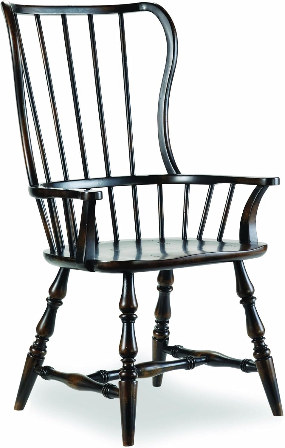 Hooker Furniture Sanctuary Spindle Dining Arm Chair in Ebony (Set of 2)