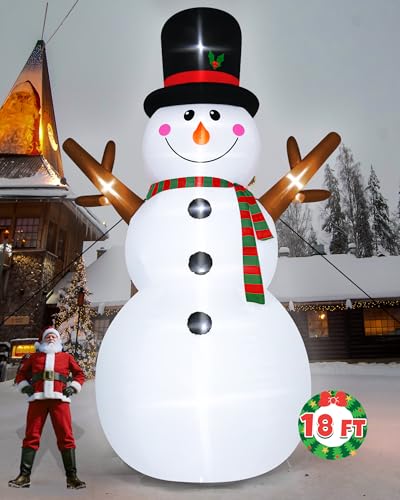 16FT Christmas Inflatable Snowman with LED Lights Outdoor Yard Decor N561071