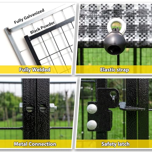 Large Outdoor Dog Kennel with Roof Cover Heavy Duty Welded Wire Steel Dog Pen B5629