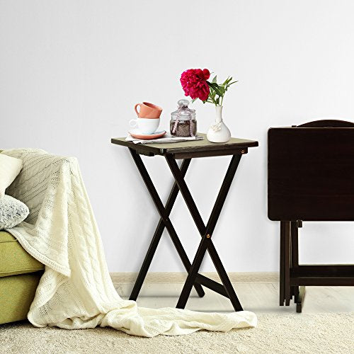 Casual Home 5 Piece Tray Table Set, Espresso U4669