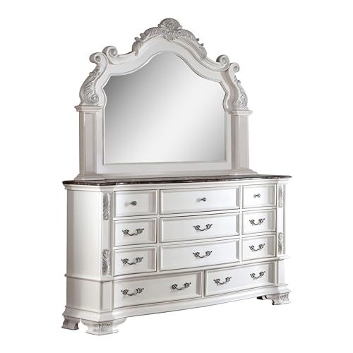 Furniture of America Clairibel Wood 5-Piece Bedroom Set King with Button-Tufted Headboard Z353