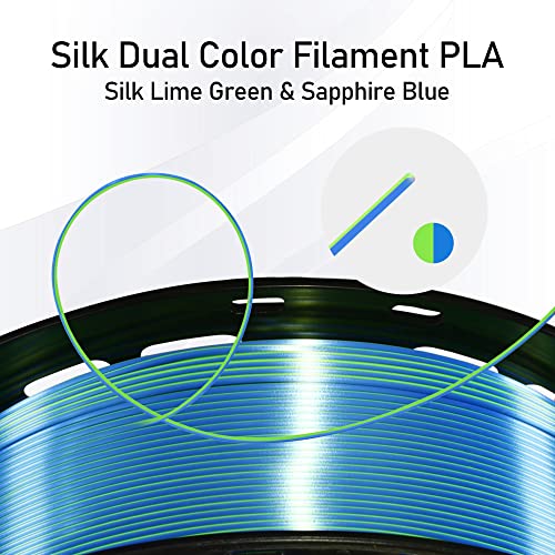 MIKA3D Bicolor Silk PLA 3D Printer Filament Bundle, 1.75mm, 6 Spools V5573