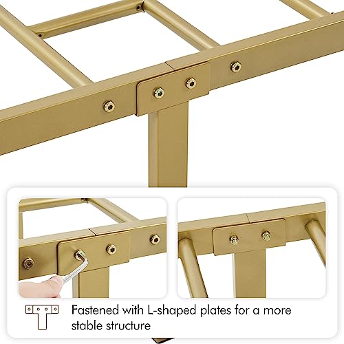 Yaheetech Classic Metal Platform Bed Frame with Victorian Headboard, Full Size Black T81083