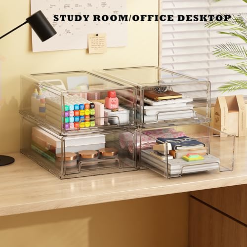 Desk Organizer with 5 Drawers, Plastic Storage Box for Office Supplies G663489