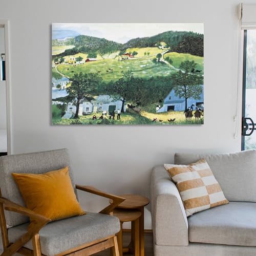 HBHULXN Artist Grandma Moses Neo Classical Art Primitivism Poster Canvas Wall Art 2 Pictures 20x30inch Unframe-style W54601