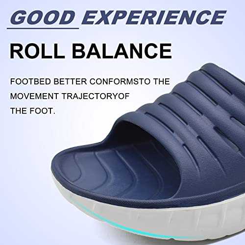 KuaiLu Men's Recovery Sandals Orthotic Cushion Open Toe Sport Slides D332788