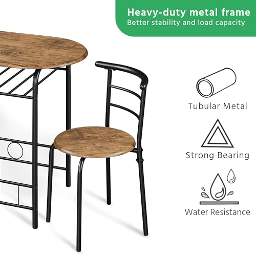 Yaheetech 3-Piece Dining Table Set with 2 Chairs, White X5971