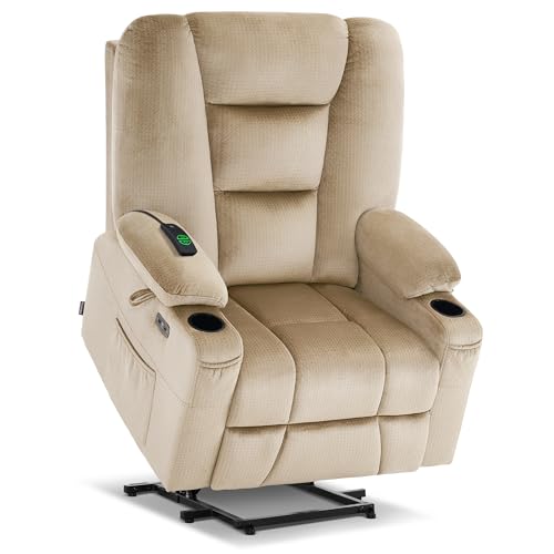 MCombo Small Power Lift Recliner Chair with Massage and Heat, Brown N356790