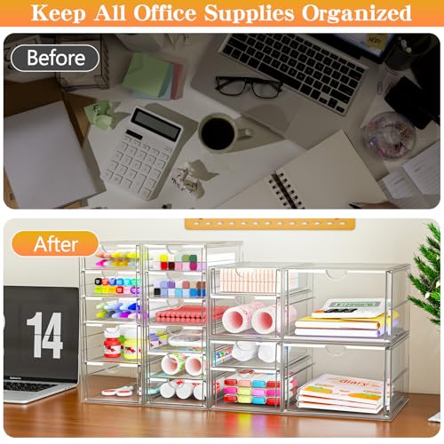Acrylic Makeup Organizer with 19 Drawers, 4 Pack Clear Storage B90209