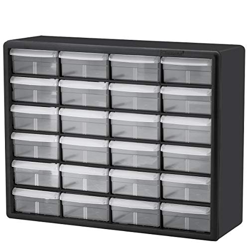 Akro-Mils 24-Drawer Plastic Storage Cabinet, Black B1232