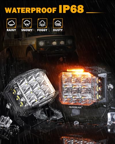 Auxbeam V-MAX Series 72W LED Pod Driving Lights with Amber DRL M188641