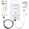 Portable Propane Tankless Water Heater 1.58 GPM, Lightweight Instant Hot Water Heater with LED Display and 3-Mode Shower Head, Suitable for RV Camping Shower, 6L