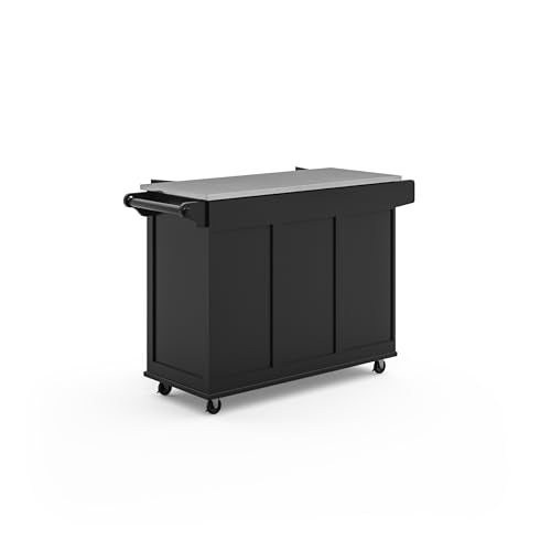 homestyles Mobile Kitchen Island Cart with Stainless Steel Top, Sage Green J6213