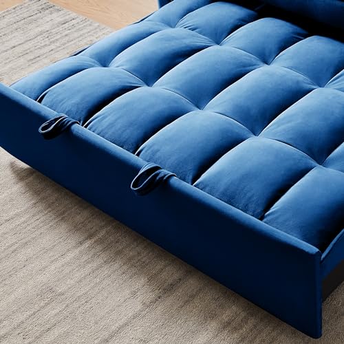 3-in-1 Convertible Velvet Sofa Bed with Adjustable Back, Storage Bag and Pillow G466