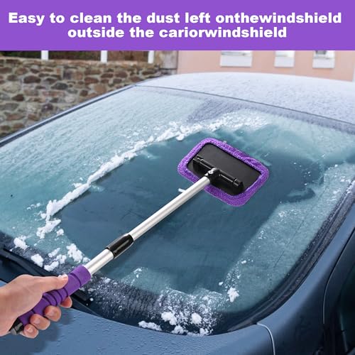 XINDELL Windshield Glass Cleaning Tool with Extendable Handle, Microfiber Cloth P78664