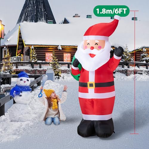 8FT LED-lit Inflatable Santa Claus Outdoor Christmas Decoration O93080