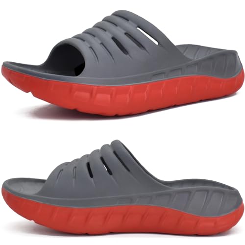 KuaiLu Men's Recovery Sandals Orthotic Cushion Open Toe Sport Slides D332788