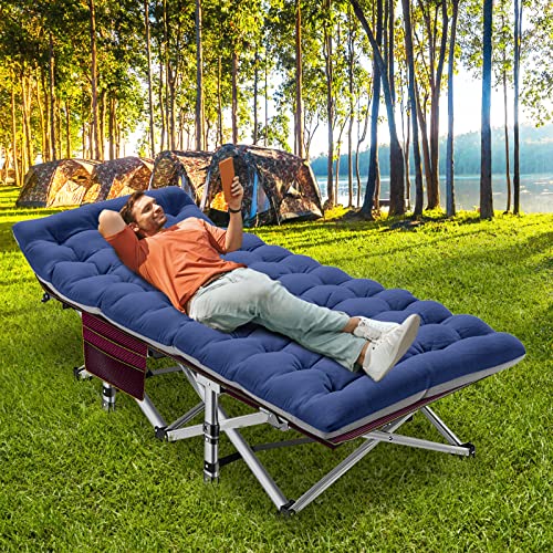 ABORON Oversized Folding Camping Cot for Adults, Double Layer 1200D, with Mat & Carrying Bag S2407