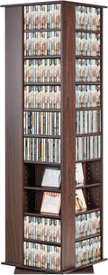 VEVOR Media Storage Cabinet, Rotating Media Tower, Holds up to 1040 CDs, Protects & Organizes Music, Movie, Video Games or Memorabilia Collections- Espresso