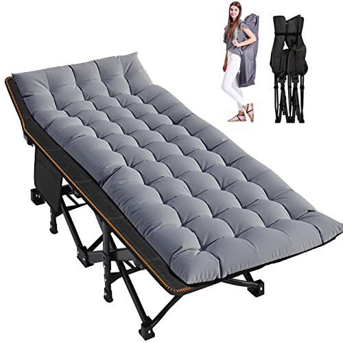 LILYPELLE Folding Camping Cot, Extra Wide Heavy Duty with Carry Bag Z15817