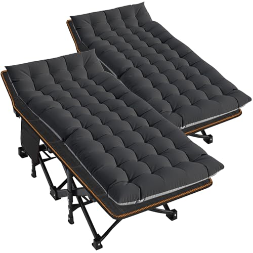 LILYPELLE Folding Camping Cot, Extra Wide Heavy Duty with Carry Bag Z15817