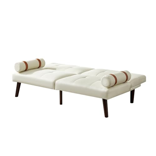 Linen Convertible Sofa Bed Futon with Adjustable Backrests E594