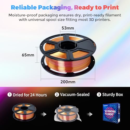 FLASHFORGE Silk PLA Filament 1.75mm, 1kg Spool V8381