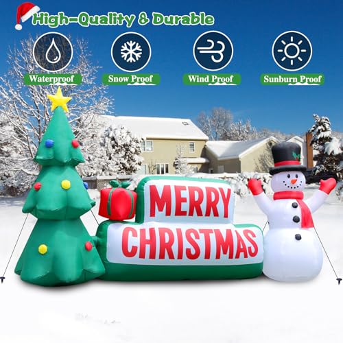 10 FT Christmas Inflatables Snowman Outdoor Yard Decorations with LED Lights C52642