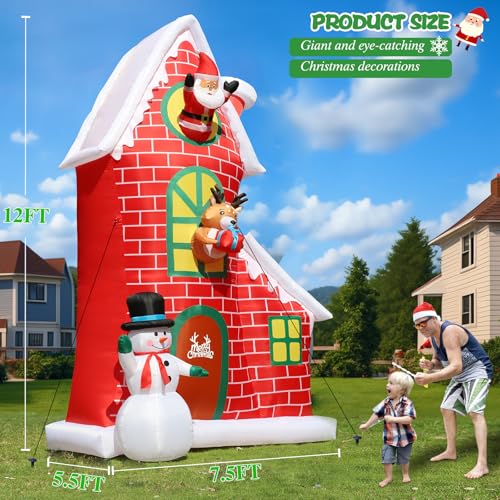 8 FT Christmas Inflatables Santa Claus with Gifts Bag, LED Light, Outdoor Decor F2174