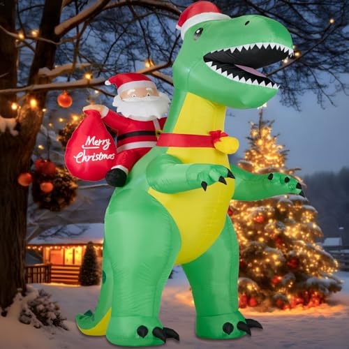 8FT Christmas Inflatables Santa Claus with Christmas Tree,Inflatables Decorations Outdoor/Indoor,Christmas Blow Up Santa Claus Yard Decorations Built-in LED Lights,for Yard/Lawn/Garden.