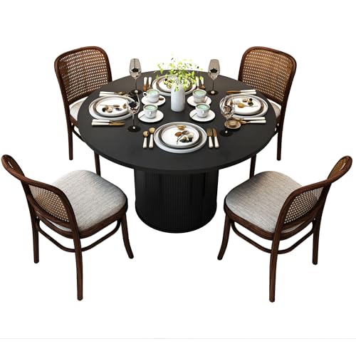 47 inch Round Dining Table with Storage Shelf (Walnut) N502088