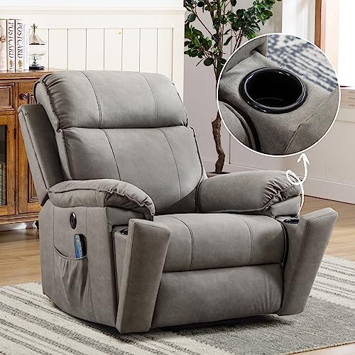 Phoenix Home Power Lift Chair Recliner with Massage and Heat, Green Grey C249534