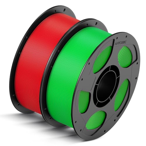 ANYCUBIC High Speed 3D Printer Filament 1.75mm Bundle, Rapid PLA, 2KG Blue + Bright Red B284