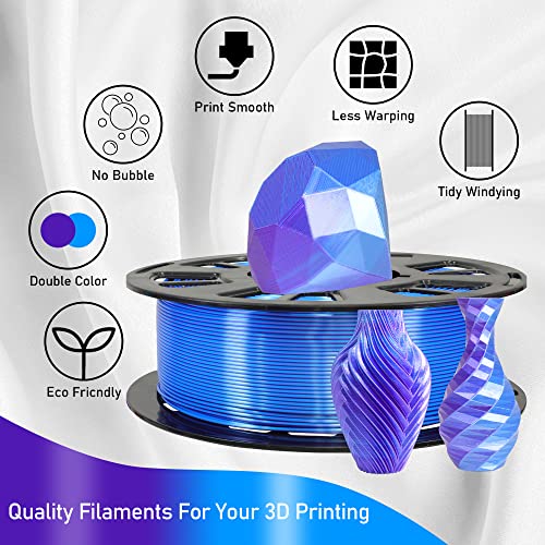 MIKA3D Bicolor Silk PLA 3D Printer Filament Bundle, 1.75mm, 6 Spools V5573