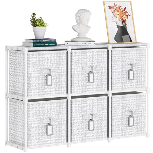 Cube Storage Organizer with 6 Printed Bins and Labels Y73983