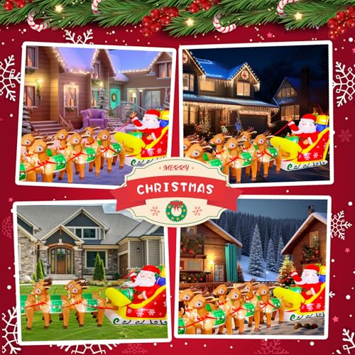 14 FT Christmas Inflatables Santa Claus Outdoor Decoration with LED Lights T4407